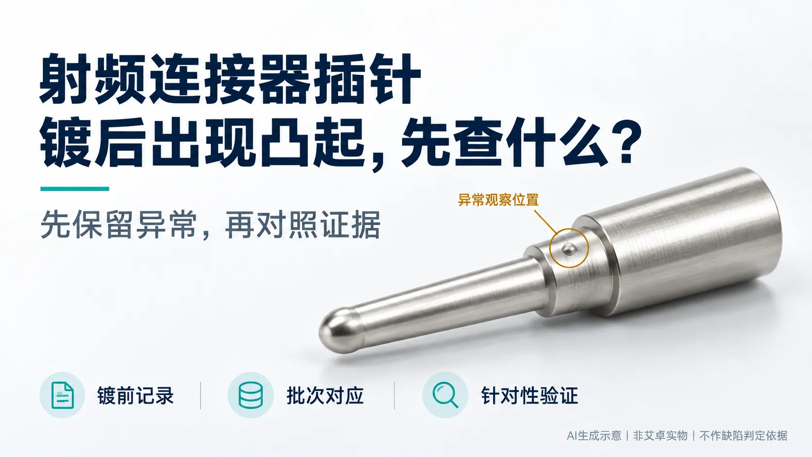 射频连接器插针镀后出现毛刺或局部凸起，如何区分加工与电镀问题？